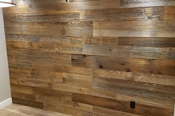 Authentic barn board feature wall